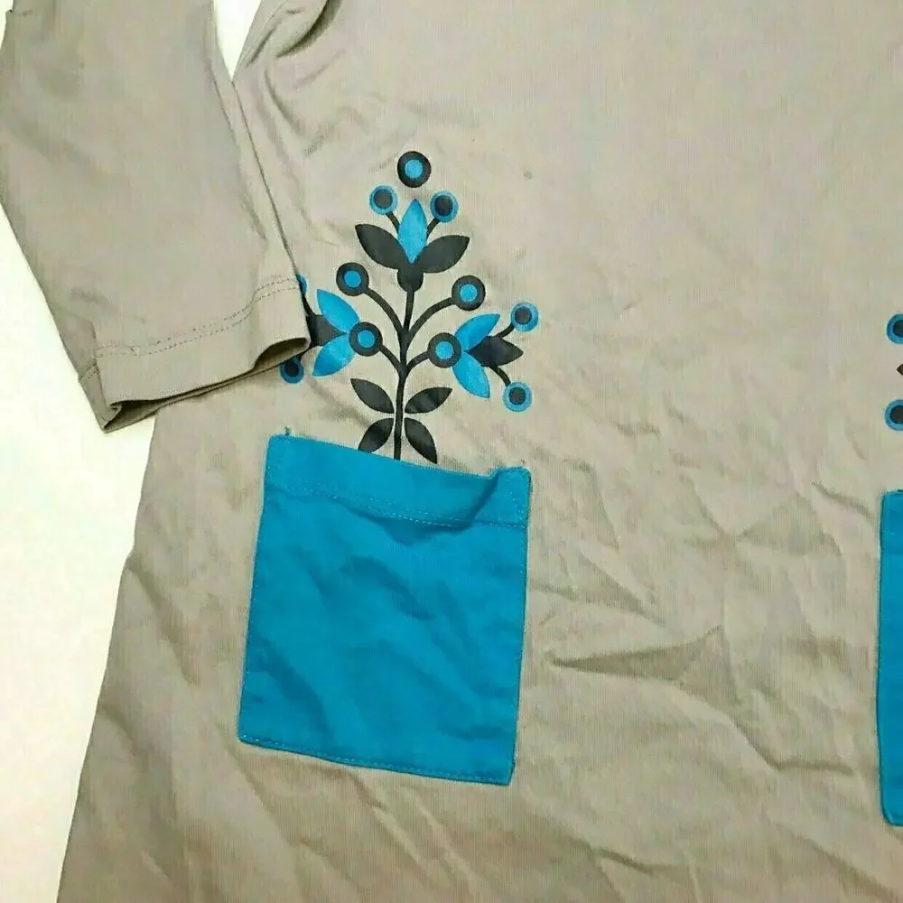 Hanna Andersson 100% Cotton Blue/Gray Dress/Leggings Set 100